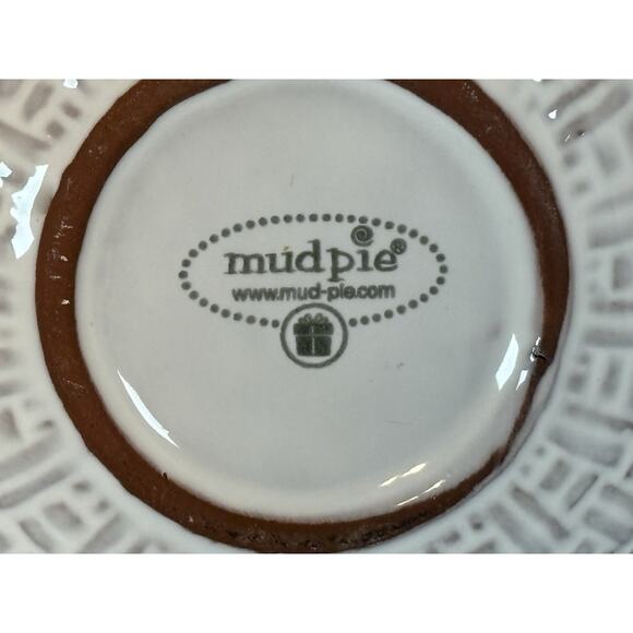 Mud Pie Triple Section Ceramic Basket Weave Serving Bowl with Grape Handle - Picture 9 of 9